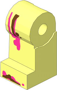 Minifig Leg Right with Medium Azure and Magenta Stripes Pattern