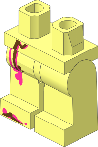 Minifig Hips and Legs with Medium Azure and Magenta Stripes Pattern