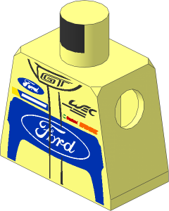 Minifig Torso with Race Suit with Ford Logos Pattern
