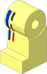 Minifig Leg Right with Black, Blue and Red Stripes Pattern