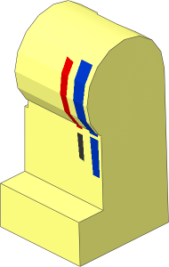 Minifig Leg Left with Black, Blue and Red Stripes Pattern