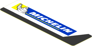 Sticker  0.8 x  3.0 with Michelin Logo in White Trapezoid on Black Background Right