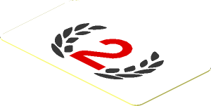 Sticker  1.0 x  1.8 with Red Number "2" and Black Laurel Wreath