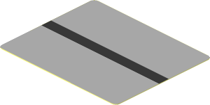 Sticker  1.8 x  2.2 with Black Stripe on Grey Background