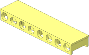 Tile  2 x  8 x  0.833 with Channel on Ends and Holes on Side (Needs Work)