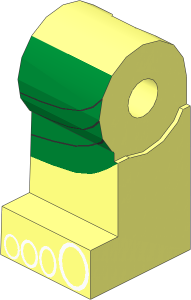Minifig Leg Right with Green Kilt and Toes Pattern