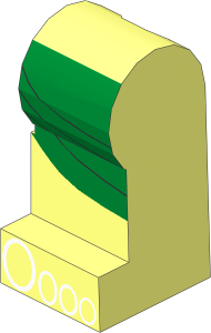 Minifig Leg Left with Green Kilt and Toes Pattern