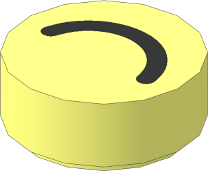 Tile  1 x  1 Round with Black Curved Line Pattern