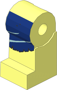 Minifig Leg Right with Dark Blue Loincloth Pattern