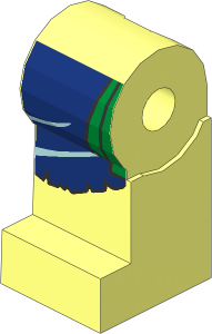 Minifig Leg Right with Dark Blue and Gold Loincloth Pattern