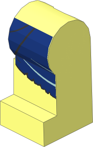 Minifig Leg Left with Dark Blue Loincloth Pattern