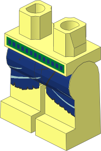 Minifig Hips and Legs with Dark Blue Loincloth Pattern