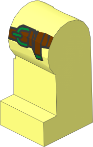 Minifig Leg Left with Holster and Belt Pattern