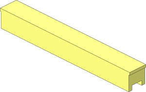 Tile  1 x  8 x  0.833 with Channel on Ends