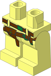 Minifig Hips and Legs with Holster and Belt Pattern
