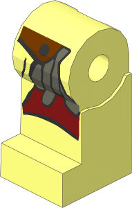 Minifig Leg Right with LOTR Leather Armour Pattern