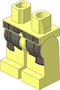 Minifig Hips and Legs with LOTR Coat, Shirttails and Belt Pattern
