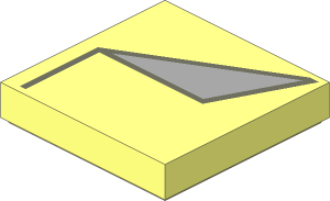 Tile  2 x  2 with Light Bluish Grey Triangle and Dark Bluish Grey Lines Pattern