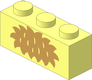 Brick  1 x  3 with Dark Tan Fur Pattern