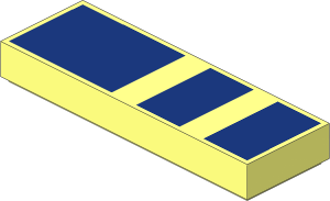 Tile  1 x  3 with Dark Blue Rectangles Pattern