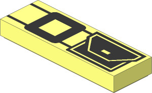 Tile  1 x  3 with Belt, Silver Buckle and Black Pouch Pattern
