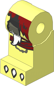 Minifig Leg Right with Dark Red Loincloth, White Claws and Fur Tail Pattern