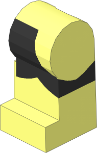 Minifig Leg Left with Black Orca Pattern