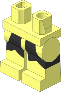 Minifig Hips and Legs with Black Orca Pattern