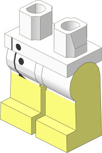 Minifig Hips and Legs with Laboratory Smock Pattern