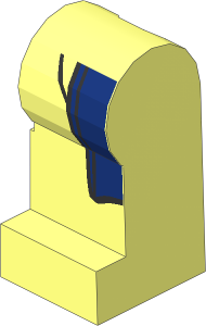 Minifig Leg Left with Dark Blue Coattails Pattern