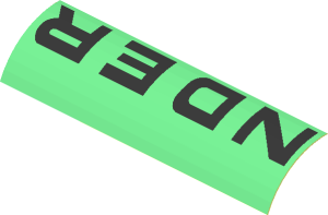 Sticker  1.2 x  3.9 with "NDER" Letters (Formed)