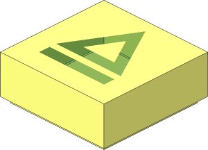 Tile  1 x  1 with Bright Light Yellow Triangle and Line Pattern
