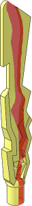 Minifig Sword with Jagged Edges with Marbled Trans Red Pattern