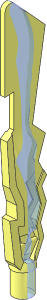 Minifig Sword with Jagged Edges with Marbled Trans Medium Blue Pattern