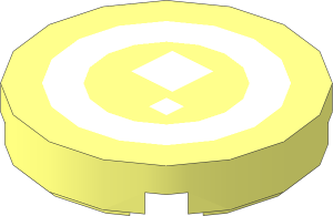 Tile  2 x  2 Round with Two White Squares within White Ring Pattern