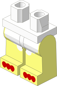 Minifig Hips and Legs with Chicken Feet Pattern