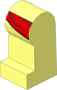 Minifig Leg Left with Red Tied Sash Pattern