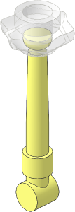 Minifig Tool Wand with Trans Clear Hollow Stud at Tip Pattern
