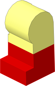 Minifig Leg Left with Red Lower Leg Pattern