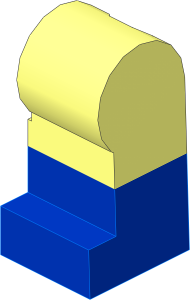 Minifig Leg Left with Blue Lower Leg Pattern