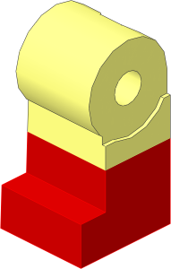 Minifig Leg Right with Red Lower Leg Pattern