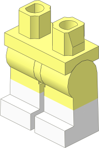 Minifig Hips and Legs with White Lower Leg Pattern