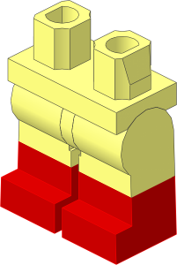 Minifig Hips and Legs with Red Lower Leg Pattern