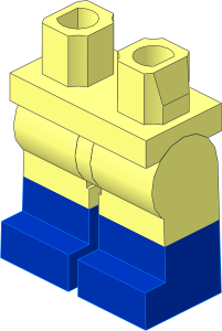 Minifig Hips and Legs with Blue Lower Leg Pattern