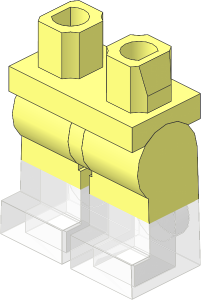 Minifig Hips and Legs with Bright Light Orange Lower Leg Pattern