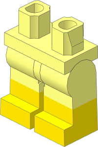 Minifig Hips and Legs with Yellow Lower Leg Pattern