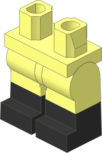 Minifig Hips and Legs with Black Lower Leg Pattern