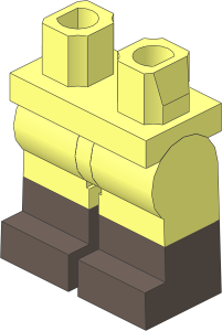 Minifig Hips and Legs with Dark Brown Lower Leg Pattern