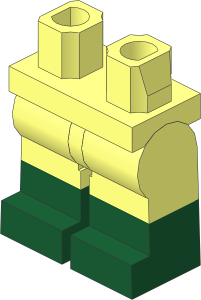 Minifig Hips and Legs with Dark Green Lower Leg Pattern