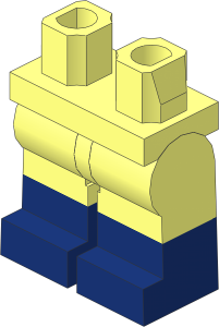 Minifig Hips and Legs with Dark Blue Lower Leg Pattern